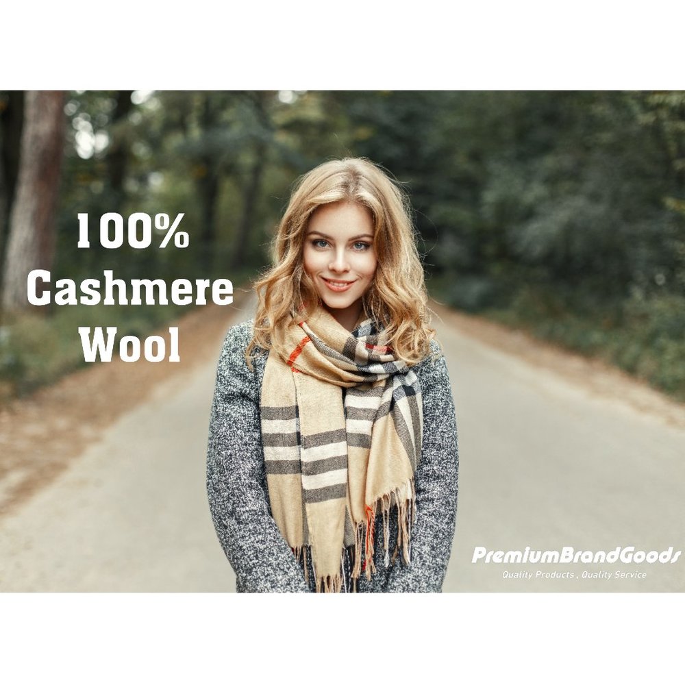 Plaid Soft Long Cashmere Wool Scarfs